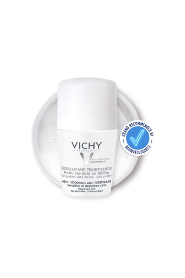 Vichy-Deodorant and Antiperspirant Soothing Roll-On for Sensitive Skin 50ml - 48 Hours Protection by 1