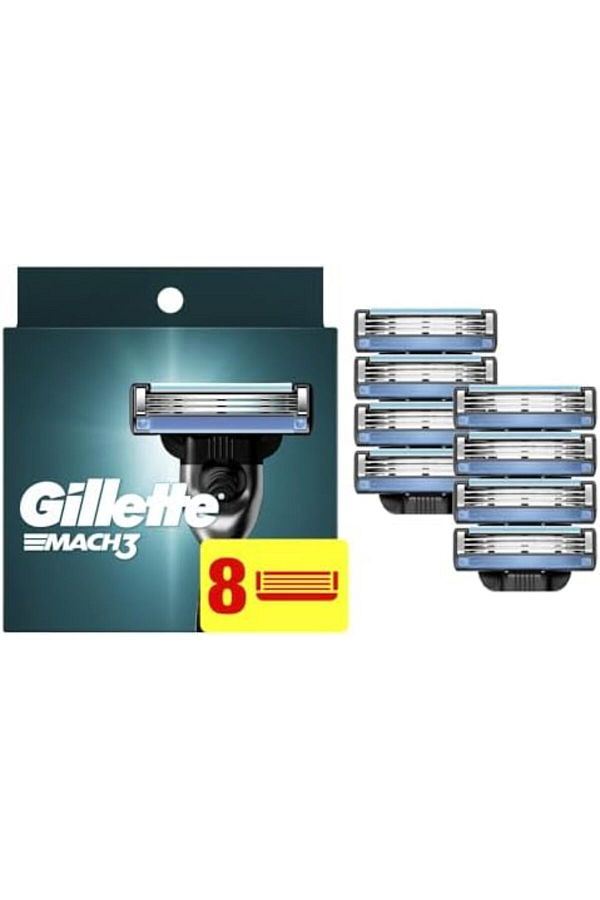 Gillette-Mach3 Razor Refills for Men, 8 Razor Blade Refills 1