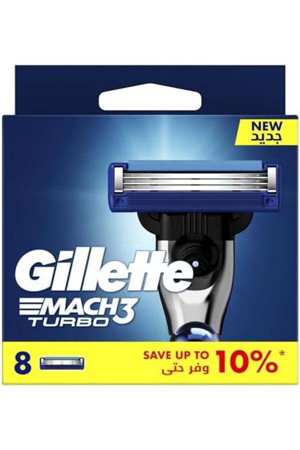 Gillette-Mach3 Turbo Men's Refillable Razor: 8 Blade Refills 1