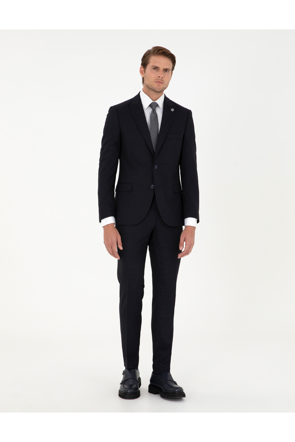 Pierre Cardin Navy Blue Extra Slim Fit Wool Suit 50291976-Vr033