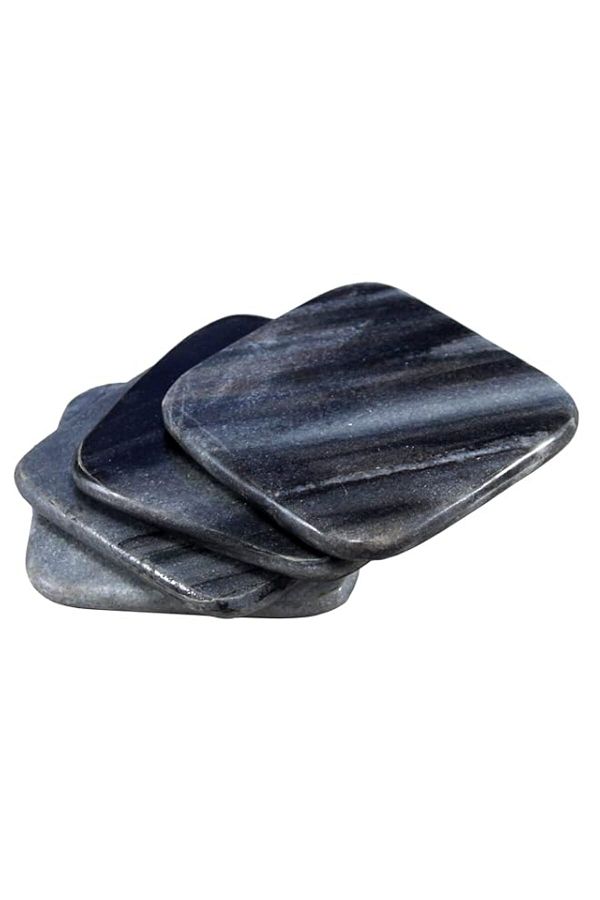 Generic-StonKraft Natutal Stone Table Bar Coasters (4 Of 3" Square) 1