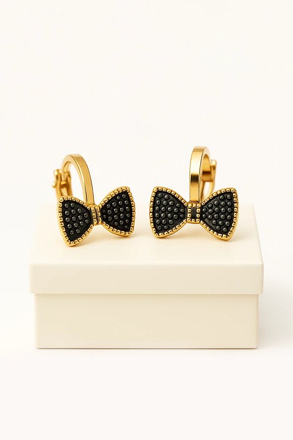 MakeWell-Poppy Compression Earrings with Bow Design for Non-Pierced Ears 1