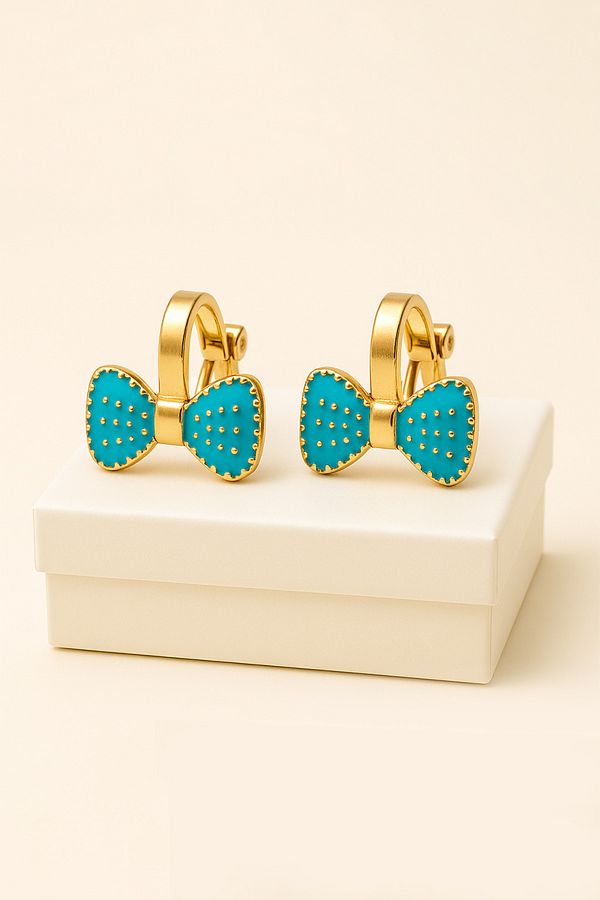MakeWell-Poppy Compression Earrings with Bow Design for Non-Pierced Ears 1