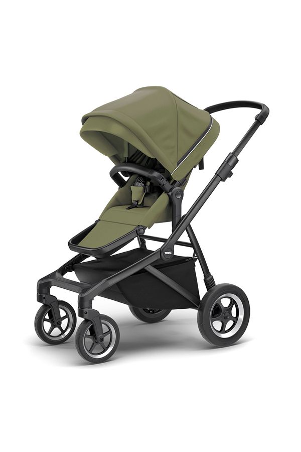 Thule-SLEEK Stroller Black Frame and Soft Green Canopy (khaki green) 1