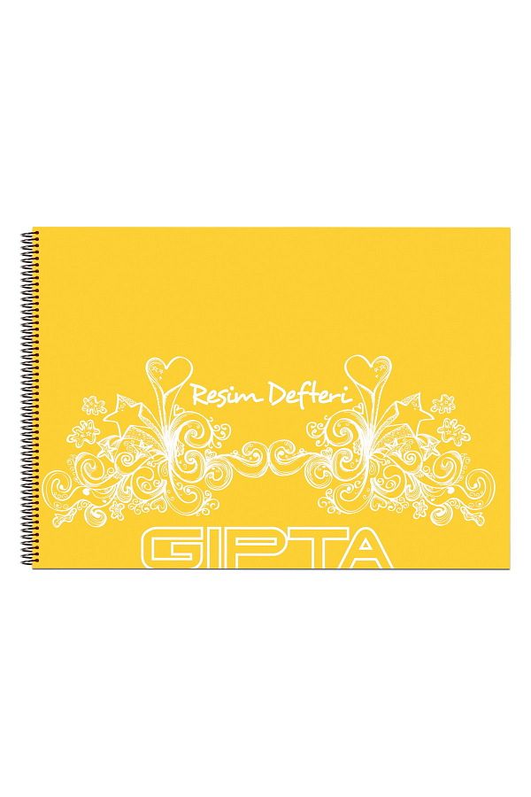Gıpta-Spiral Picture Notebook 17x24 25 Sheets Plastic Cover Dark Yellow 1