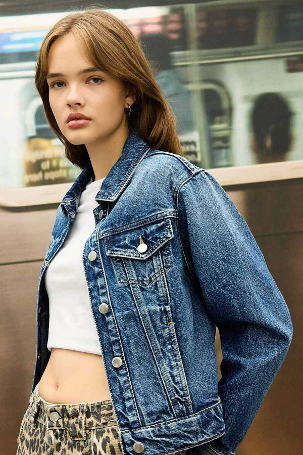 DeFacto-Regular Fit Button Washed Jean Jacket D4172Ax24Wn 1