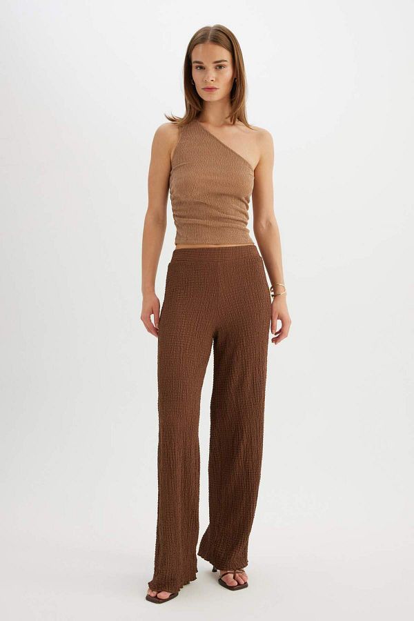 DeFacto-Regular Fit Elastic Waist Basic Απλό Παντελόνι D4415AX24AU 1
