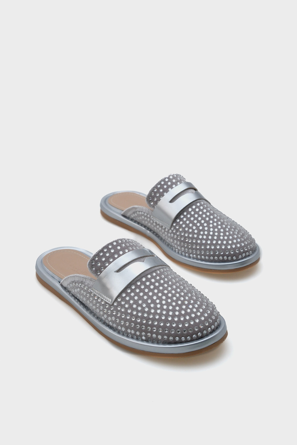 Capone Outfitters-Meris Velvet Stone Closed Toe Women's Slippers 1