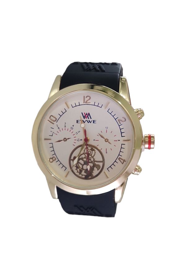 OEM-Ceas casual barbatesc, tip display analog, mecanism quartz, bratara din silicon 1