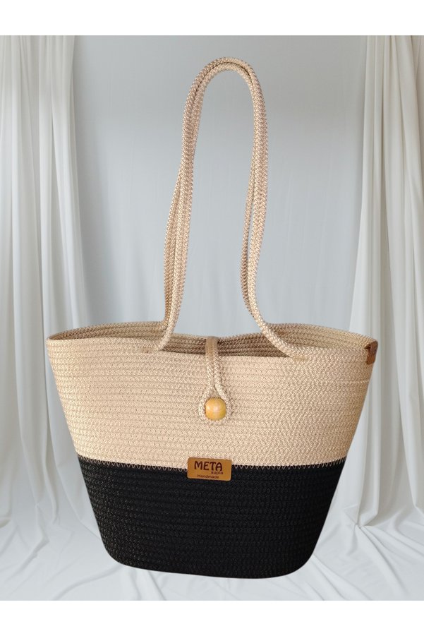 Metasupla Straw Beach Bag, Handmade Bag, Handbag