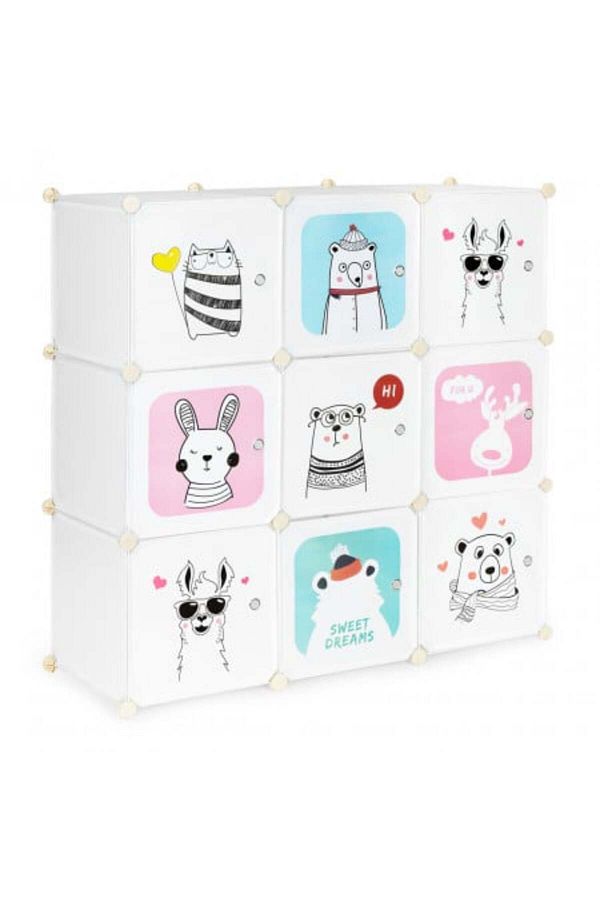 Modern home-Organizator modular pentru garderobă, ModernHome, 9 sertare modulare, polipropilenă, cadru metalic, alb 1