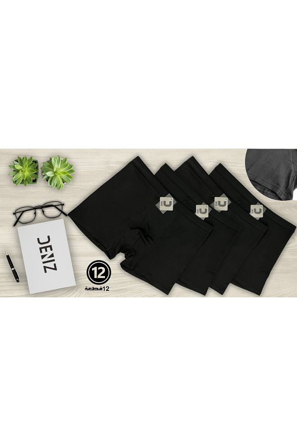 DENİZ-Dozen men's oversized polyester blend boxers, comfortable and soft, light and quick-drying, suitable for everyday wear. 1