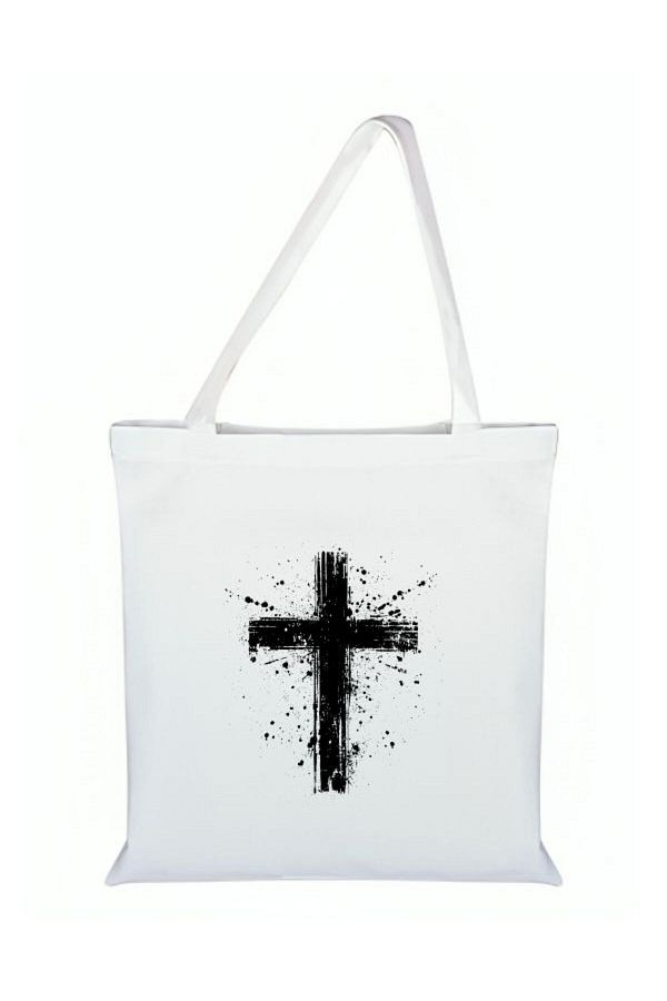 Özcan Tasarım-Cross Mark Printed Cloth Bag - Cross Mark Bag 1