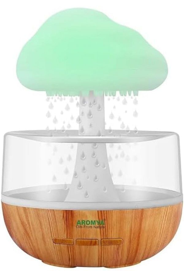 SUKILO-Rain Cloud Humidifier with Raindrop Sound and Night Light, Aromatherapy Diffuser, Mushroom Wa 1