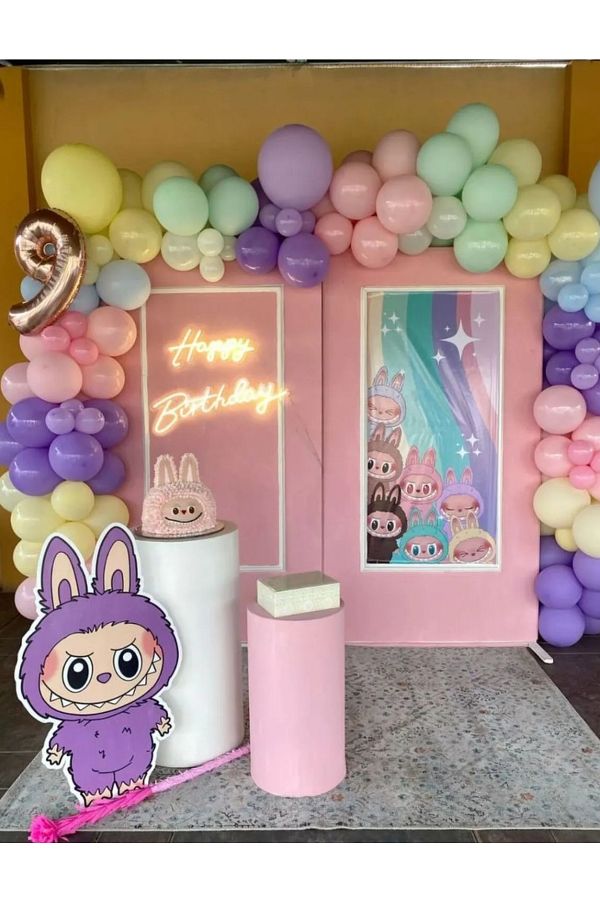 ATAKENT PARTİ-Labubu Concept Balloon Chain Σετ Γενέθλια Labubu Σετ 51 τεμαχίων 1