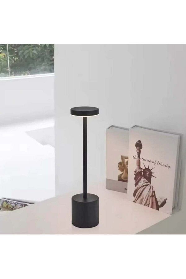 Generic-Table Lamp 3 Modes Stepless Dimmable LED Touch Cordless Metal Nightstand Lamp for Bedside Living Roo 1