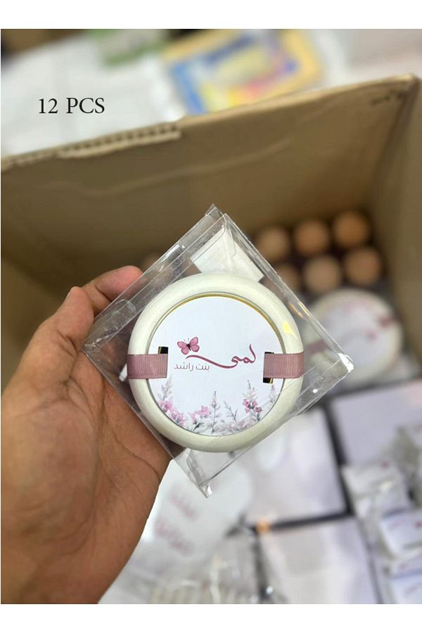 Mini-توزيعات مبخرة رخاميه مع الثيم والاسم حسب الطلب عدد 12 حبة 1