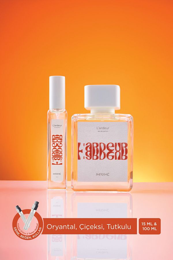 Imprime-L'ardeur EDP 100 ML & Travel Size 15 ml مجموعة عطور للجنسين I شرقي، زهري I توت، زعفران 1