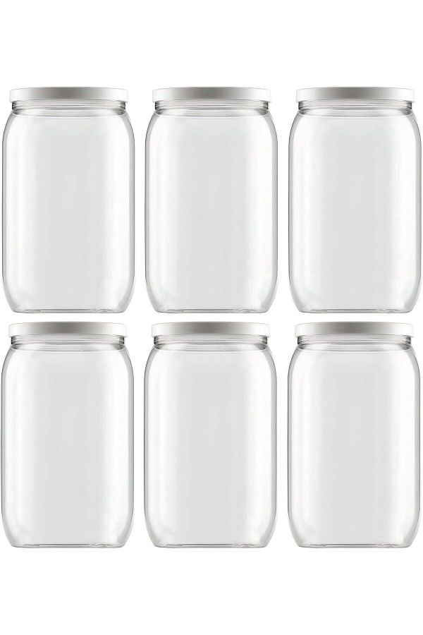 NEXIFY-Glass Cookie Jar With Lid- Candy Jar- Large Cookie Jar- Set Of 6 - Easy To Use And Clean - Perfect F 1