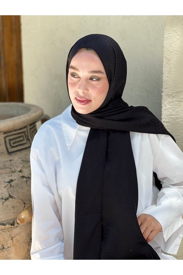 Modakaşmir-Silky Jacquard Series Path Pattern Shawl 1