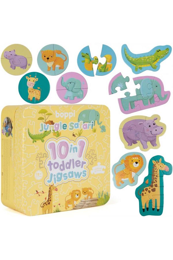boppi-Puzzle progresiv pentru copii mici 10 în 1 - Safari în junglă 1