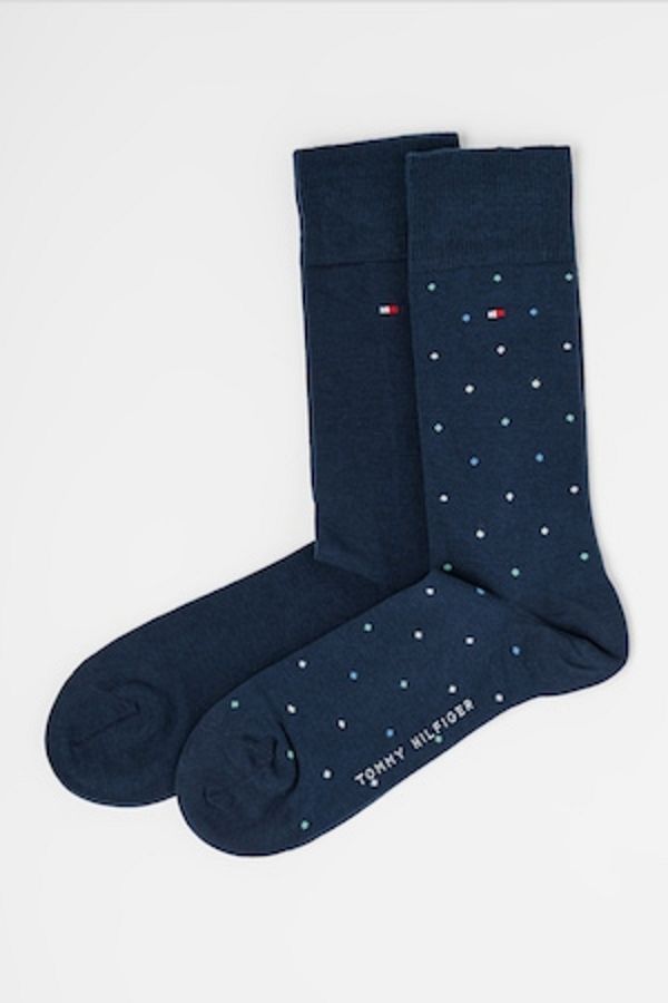 Tommy Hilfiger-, Set of long socks with various patterns - 2 pairs, Navy Blue, Size 43-46 1