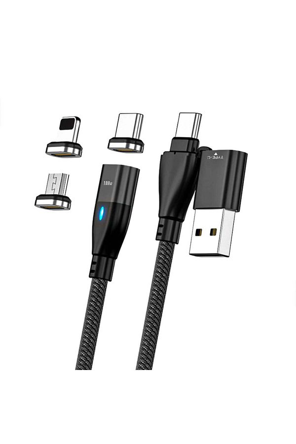 Timebox-Cablu de date și încărcare rapidă, 6 în 1, QC 3.0, 100W, magnetic, USB, tip C, tip Lightning, Micro-US 1