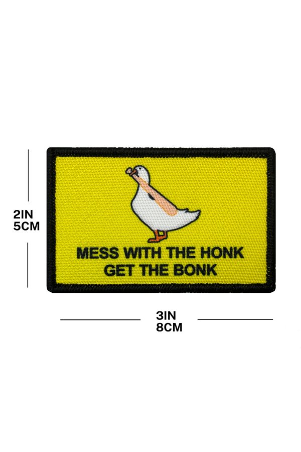 Choice-Gold Don't Mess with the Quack Goose & Honk Get Bonk Patches - 2"x3" Morale Hook & Loop for Hats, Je 1