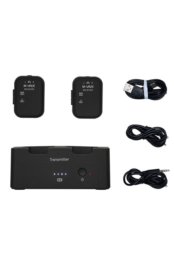 Choice-one set M-VAVE WP-12 2.4G Wireless Earphone Monitor System,Rechargeable Transmitter 2 Receivers With 1