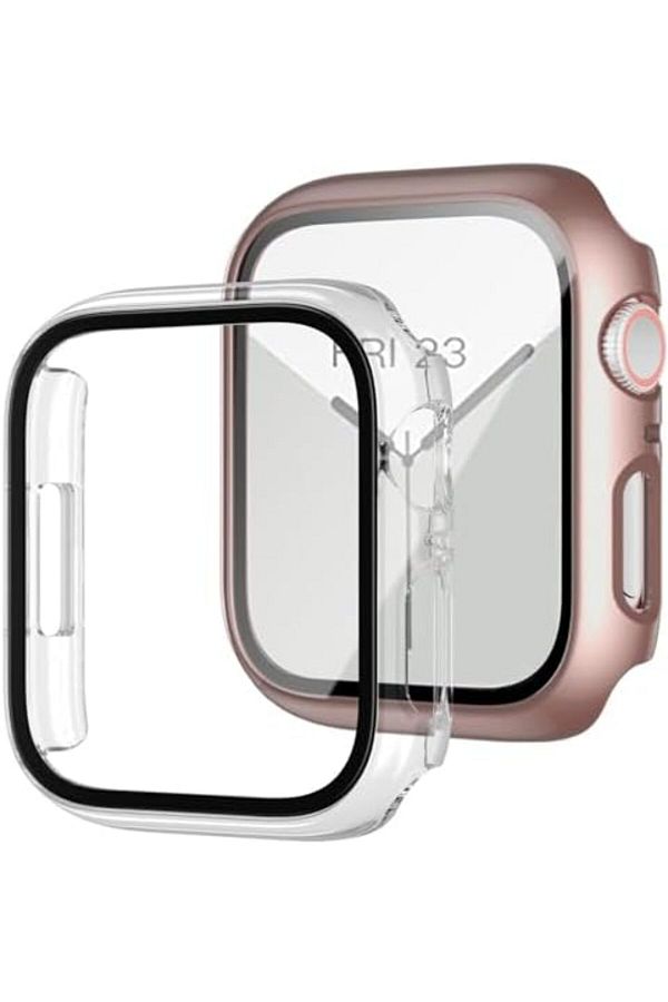 Shopi-جراب حماية من MUNTAQI مع واقي شاشة من الزجاج المقوى لساعة Apple Watch Series 3/2/1 مقاس 42 مم 1