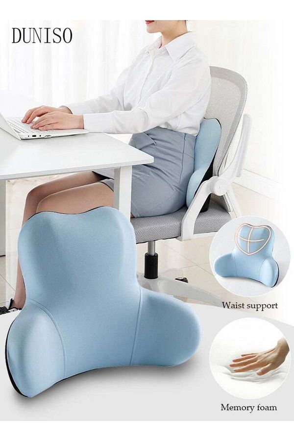 fun zone-DUNISO Lumbar Support Pillow for Office Car Back Support Pillow with Memory Foam Pad Back Cushion fo 1