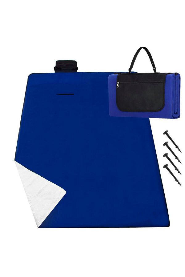 SERSIMO-Picnic or beach blanket, with insulating foil and handle, 150x200cm, cobalt blue 1