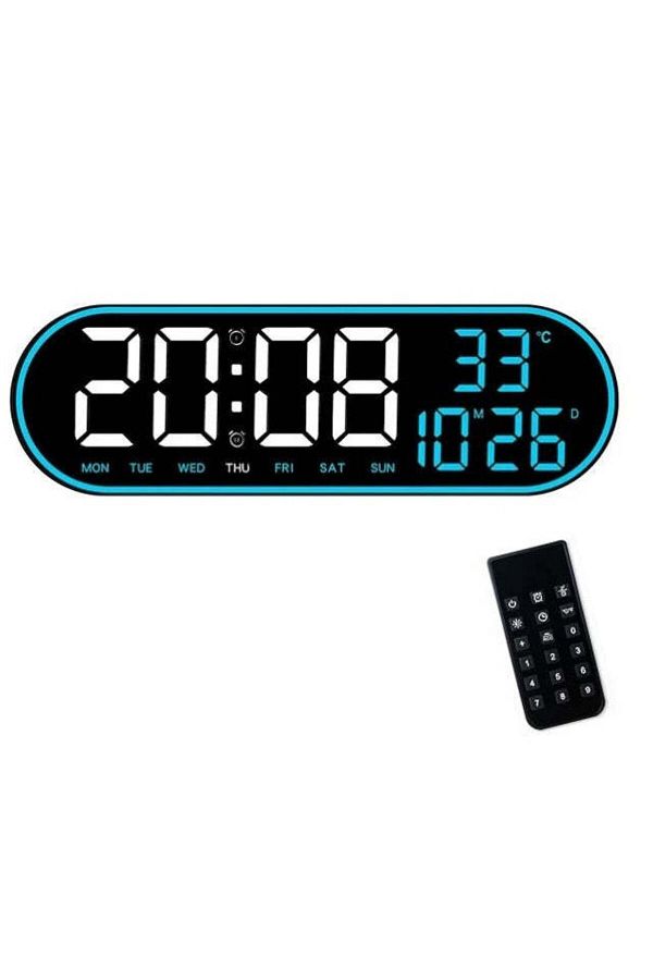 VTM-Ceas Digital de Masa si Perete Oval cu LED Albastru, Calendar, Cronometru, 2 Alarme, Termometru 1