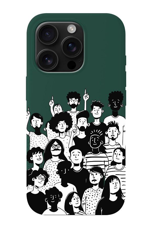 shoptocase-iPhone 16 Pro Max Compatible Community Spirit Patterned Suede Launch Protective Phone Case 1
