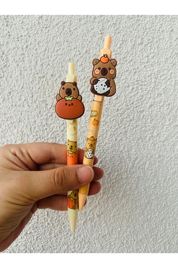 synshop-Capybara Capybara 2Pcs Versatil Tip Mechanical Press Pen 07 Nib Y2K Kpop Stationery School Needs 1