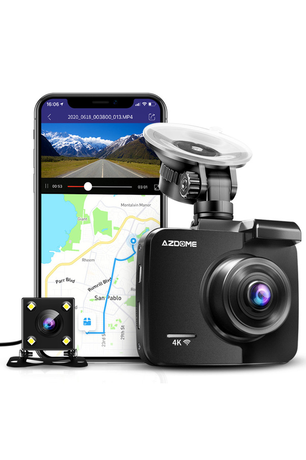 Generic-GS63H Dash Cam Dual Lens 4K UHD Recording Car Camera DVR GPS Wi-Fi G-Sensor Motion Detection 1