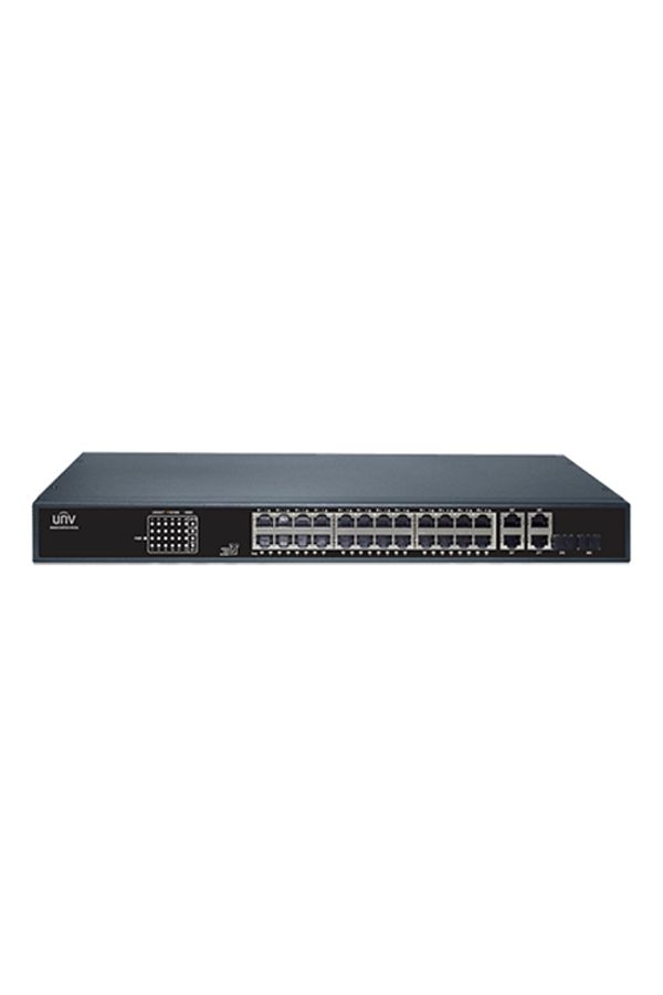 Uniview-Comutator 24xRJ45 POE, 2xRJ45, 2xRJ45+2xSFP combo, Gigabit - UNV NSW2010-26GT2GC-POE-IN 1