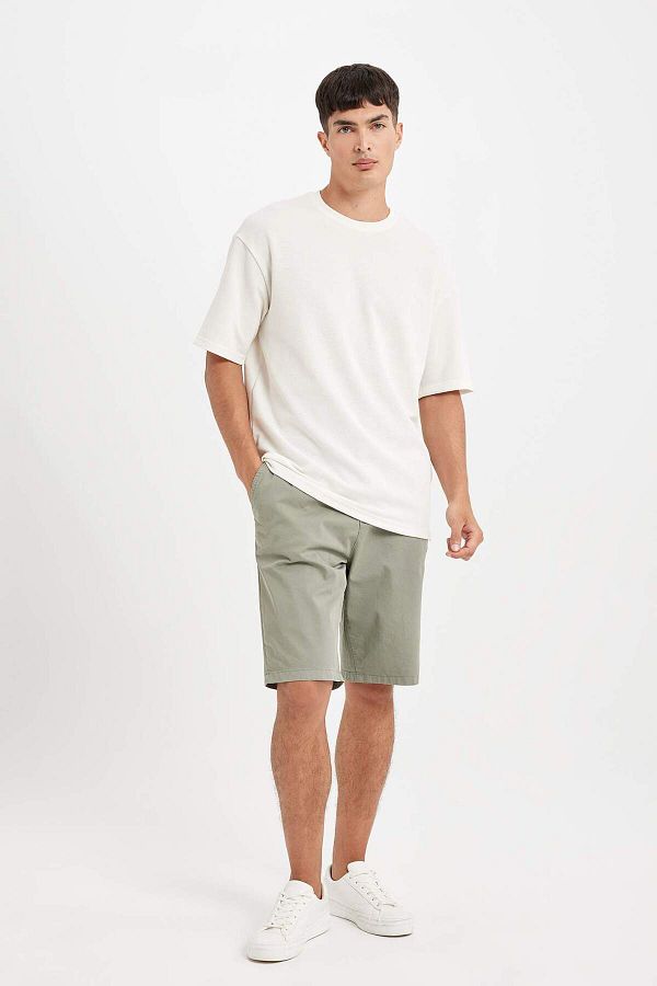 DeFacto-Regular Fit Gabardine Bermuda Shorts D2899Ax24Hs 1