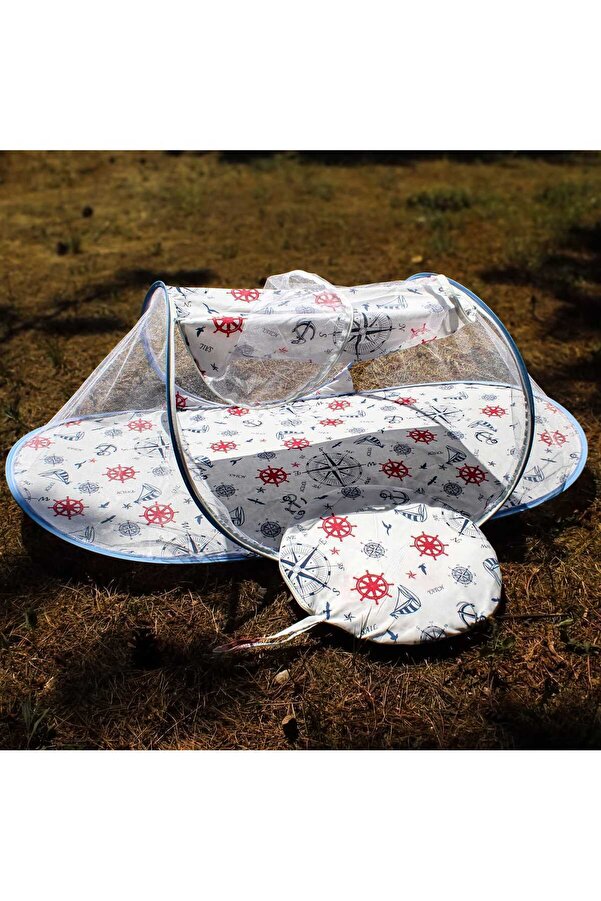 SerSev Çantalı Bebek Tül Sineklik Haşere Koruyucu Katlanabilir Bebek Cibinlik Bebek Gölgelik 120-60 cm