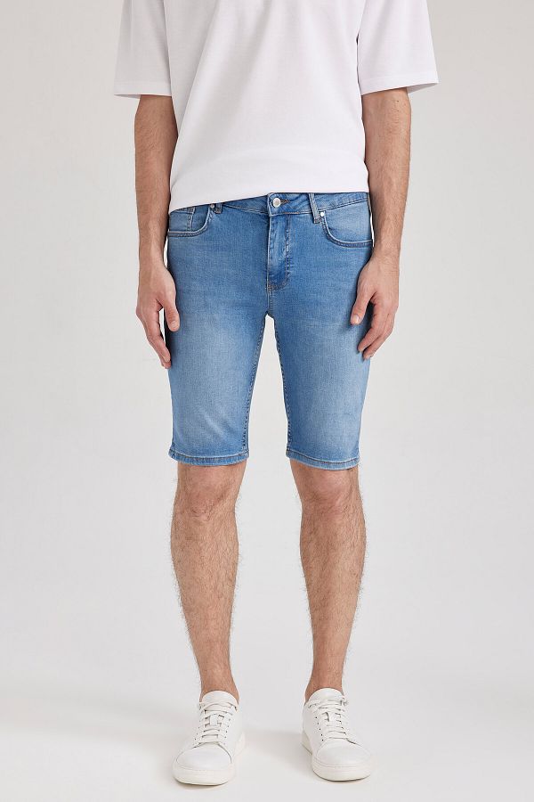 DeFacto-Skinny Fit Jean Bermuda Σορτς A4803AX24SM 1