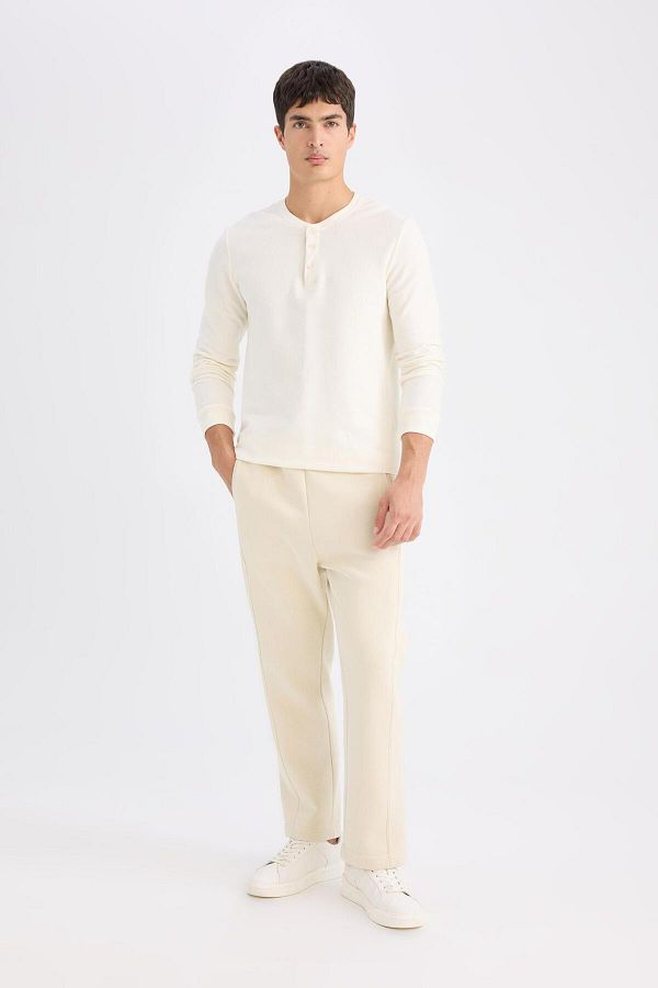 DeFacto-Jogginghose mit normaler Passform, elastischer Taille, Basic, einfarbig, mit Taschen, gerader Beinabschluss D9707AX24AU 1