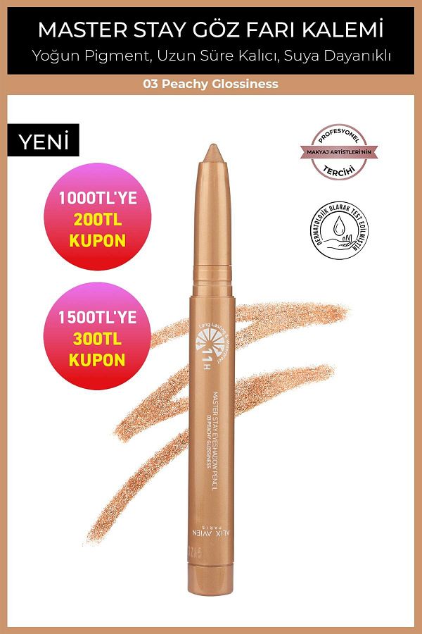 Alix Avien-Waterproof 11 Hour Lasting Pigmentation Eye Pencil - Master Stay 03 Peachy Gloss 1