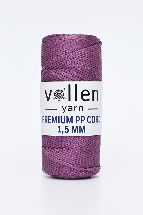 vollen yarn-1.5mm-150mt Polyester Macrame Thread, Supla Thread, Bag Thread, Bracelet Thread, Macrame, Purple 1