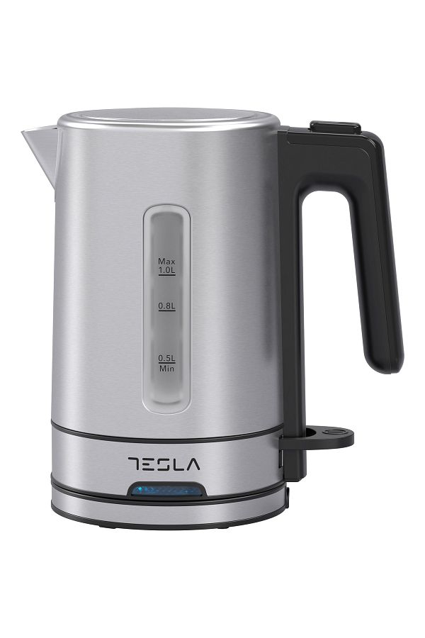 TESLA-KT450BX kettle, 1.0L, 2200W, automatic shut-off, LED indicator, 360° rotating base, stainless 1