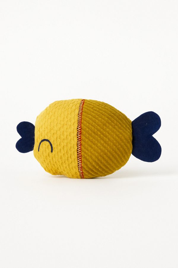 Lazy Paws-Cat Toy Interactive with Catnip and Bell, Stress Reliever, Relaxing Playmate - Yellow Fish 1