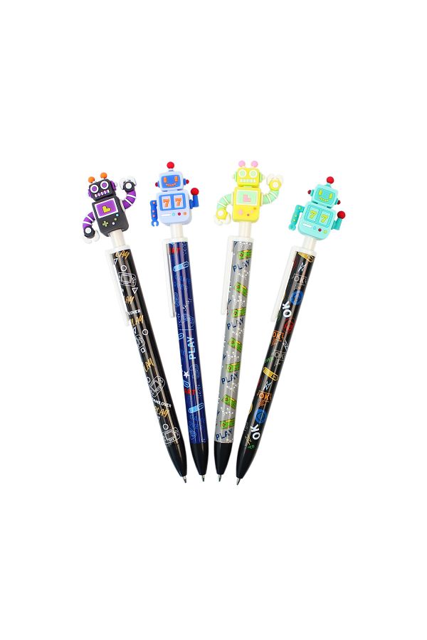 Cem-Dolphin Robot Figured 0.7 mm Tip Pen 0.7 Versatil Pen Set (4 Pcs) 1
