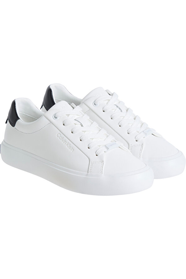 Calvin Klein Damen-Sneaker aus echtem Leder mit schwarzem und