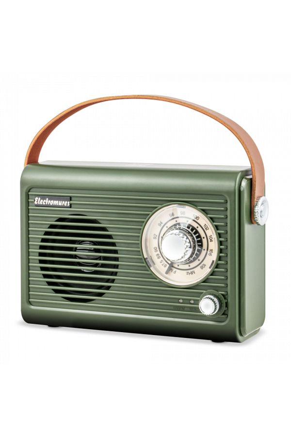 Electromures-Retro Radio with Bluetooth Speaker EM 1005 GREEN, 1500 mAh, 6 Hours Runtime 1