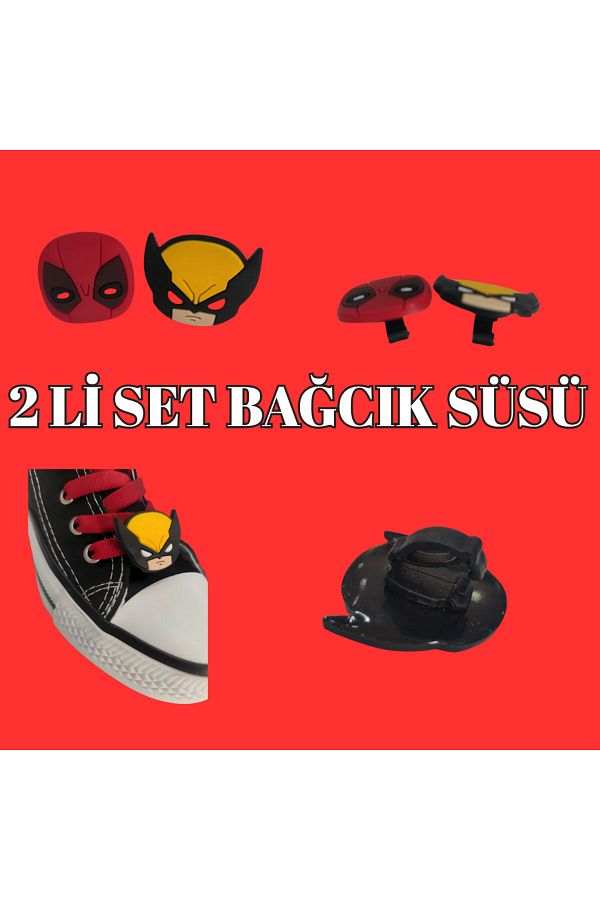 MECH BUTİK-Set of 2 Shoe Lacing Ornament Easy to Attach and Remove Lacing Ornament with Click 1