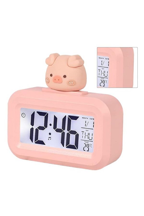 Generic-Kids Digital Clock, Cute Alarm Clock, Bedside Clock Travel Bathroom Desk Smart Clock, with LED Scre 1